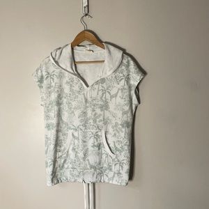 JANE AND DELANCEY Green and White print hoodie